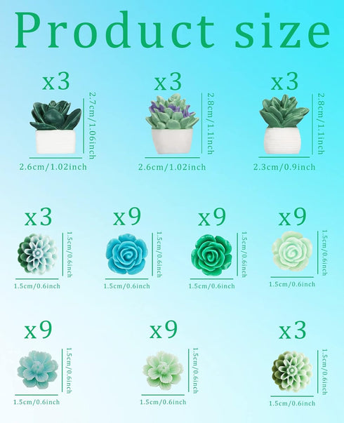 60 PCS Decorative Push Pins Set, Succulent Plants & Flowers Rose Thumb Tack Decorative Cute Push pins for Cork Board Bulletin Board Maps Photos Wa...