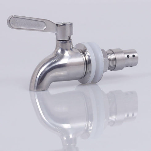 Replacement Spigot Spout for Beverage Dispenser, Solid Stainless Steel Water Dispenser Replacement Faucet with Anti-Clogging Cap Polished Finished...