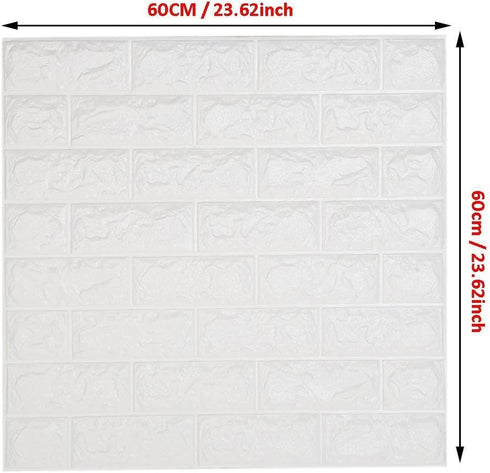 3D Wall Panels Wall Sticker Wallpaper, Waterproof Self Adhesive Pe Foam, Peel and Stick Decor Wall Panels for Home Office Background Wall (1, Whit...