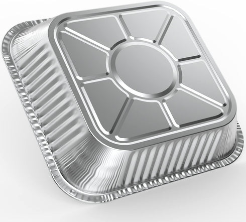WANBAO 30 Pcs Disposable Aluminum Tin Foil Baking Pans Bakeware Square 8'' X 8'' X 2'' Inch Meal Prep for Catering, Baking Cakes, Breads, Brownies...