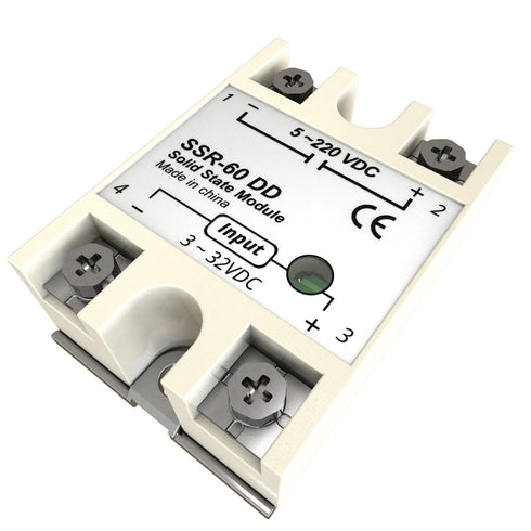 Solid State Relay 60DD Input 3-32V DC Single Phase Solid State Relay to Output 12-220V DC 60A...