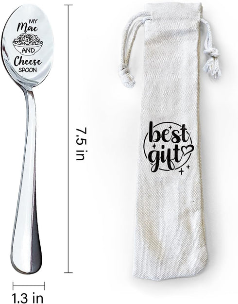 Mac and Cheese Spoon Engraved Stainless Steel Spoon - Funny Spoon Gifts for Women, Men, and Kid Great Birthday, Valentine's, and Christmas Gift...