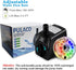 PULACO 10Watt 160GPH Submersible Fountain Pump with Automatic Color Changing LED Light and flow regulator for Water Feature, Outdoor Pond, Aquariu...
