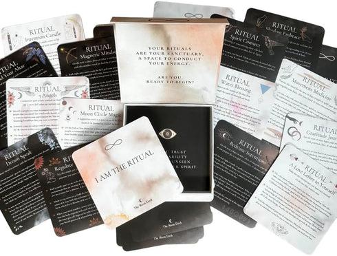 I AM THE RITUAL: Eco-Printed Premium Oracle Set - 33 Card Deck for Self-Healing Affirmations, Inspirational Morning and Evening Rituals, Personal ...