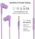 Earbuds Set with Cute Monster Case for Kids for School, Wired Headphones with Case and Small Size Ear Tips, Ear Buds with Purple Case, 3.5mm Earph...