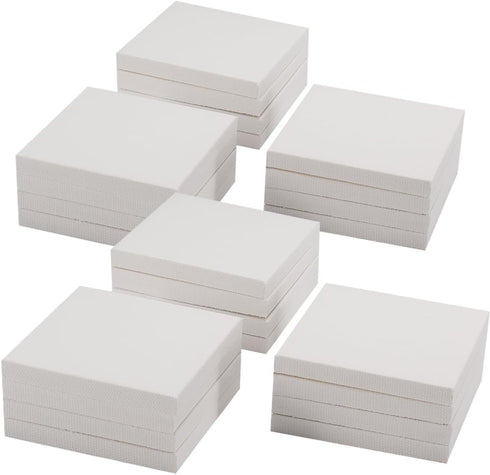 Tosnail 24 Pieces 3" x 3" Mini Canvas Panels Mini Stretched Canvas Small Canvas Boards Square Canvas for Painting, Craft...