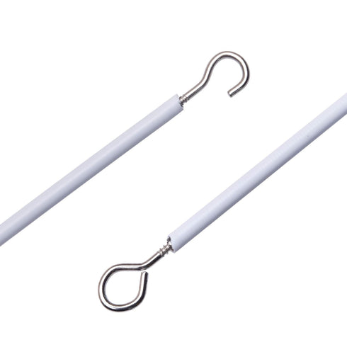 2 Pack 3 Meter White Curtain Wire, Plastic Coated Window Curtain Wire with 8 Pairs of Screw Eyes and Hooks...