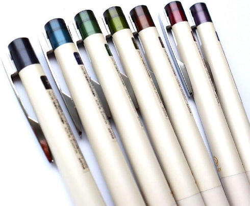 Pilot Japan Gel Ink Ballpoint Pen Nuance Black 7 Colors Set 0.5mm LIL-30EF Black, Blue, Green, Yellow, Brown, Red, Violet With Original Stylus Bal...