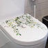 1Pc Beautiful Graffiti Stickers Green Plant Leaves Self-Adhesive Traceless Bathroom Toilet Cover Decor Decal Home Supplies Herbs Toilet Lid Decals...