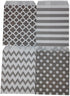 Biodegradable Paper Candy Cookie Bags - Food Safe Favor Bags for Parties - 100 Count, Assorted 4 Designs (Grey)...