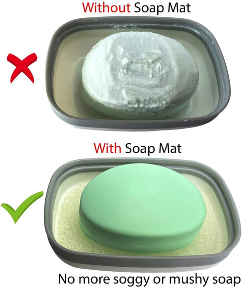 Travel Soap Box,soap Bar Holder Dish Container Case with Sponge saver Drain&Silicone Band,Strong Sealing,Leak Proof,Portable,Best for Bathroom,Sho...
