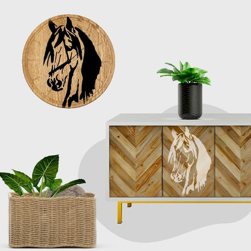Horse Head Stencil Template Reusable 8.5 x 11" Inches for Painting on Walls, Wood, Glass, Any Surface, Scarpbooking, Graffity, Arts and Crafts, DI...
