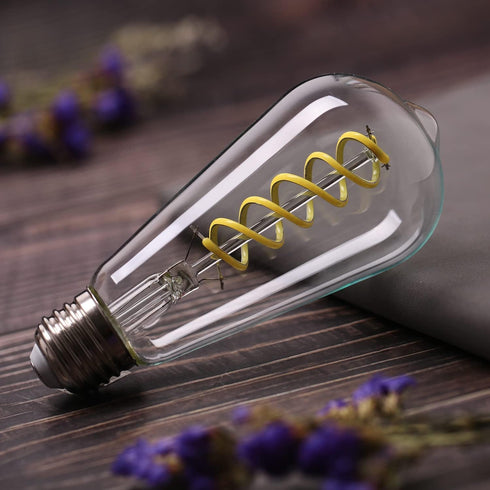 Dimmable Vintage LED Edison Bulbs, 6W, Equivalent 60W, 600lm, Daylight 5000K,ST58 Antique LED Filament Bulbs, E26 Medium Base, Clear Glass, Pack o...
