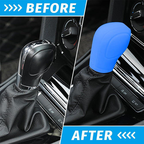 Car Gear Shift Knob Cover, Anti-Slip Silicone Auto Knob Gear Stick Protector, Comfortable Car Automatic Shift Protector Cover for Men Women, Unive...