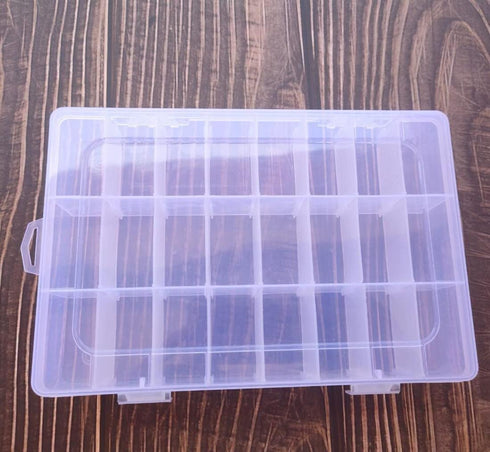 Clear Plastic Storage Box Compartments with Adjustable Dividers, Transparent Beads Earring Jewelry Organizer Holder with Lid for Craft Nail Art Ta...