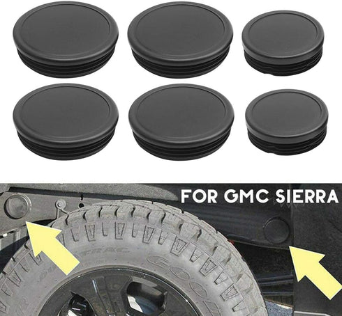 RDBS 6PCS Frame Tube Hole Plugs for 2001-2019 GMC Sierra and Chevrolet Silverado 2500HD Rear Wheel Well and Cab Frame Holes...