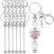 SUNNYCLUE 1 Box 40Pcs Beadable Keychain Bar Beadable Keychains Metal Beaded Keychain Charms Keychain Bar Bulk with 20Pcs Open Jump Rings for Jewel...