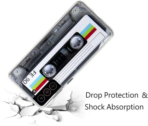 FAteam Case for Galaxy S21 Plus 5G Shockproof Scratchproof with TPU Soft Bumper Retro Cassette Tape Case Compatible with Samsung Galaxy S21+ 5G...