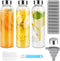 Zukro Glass Juice Bottles with Lids for Juicing 24 oz, Reusable Clear Glass Water Bottles with Stainless Steel Airtight Cap for Refrigerator, 100%...