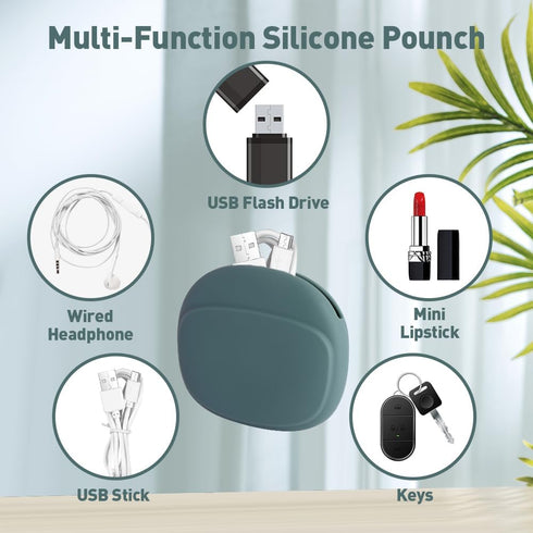 3PCS Silicone Headphone Organizer with 3PCS Silicone Cable Ties, Abnaok Data Cable Storage Case, Portable Wired Headphone Organizer Reusable Cable...