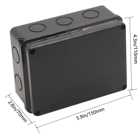 Electrical Box, Outdoor Waterproof Box IP65 Junction Box with Reserved Holes,ABS Plastic Project Box Power Cord Enclosure Black 5.9 x 4.3 x 2.8 in...