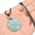 Hand Carved Healing Crystals Gemstone Hawaii Flower Pendant Hand Weaving Wax Rope Necklace 22 inch...