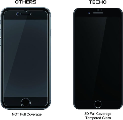 TECHO Privacy Screen Protector for iPhone 8 Plus 7 Plus, Anti Spy 9H Tempered Glass, Edge to Edge Full Cover Screen Protector Film [Anti-Fingerpri...
