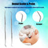Dental Hygiene Tool Set Stainless Steel Dental Pick and Tweezers, Gum Floss, Tooth Scraper Plaque Tartar Remover for Personal Oral Care & Pet Use ...