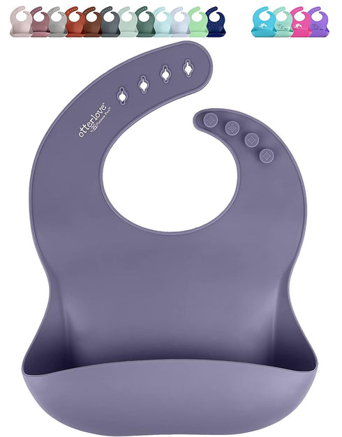 Silicone Bib – 100% Pure Platinum LFGB Baby Bibs with No Fillers – Wide Food Catching Pocket – Easy Clean – Mess Proof – Dishwasher Safe – BPA and...
