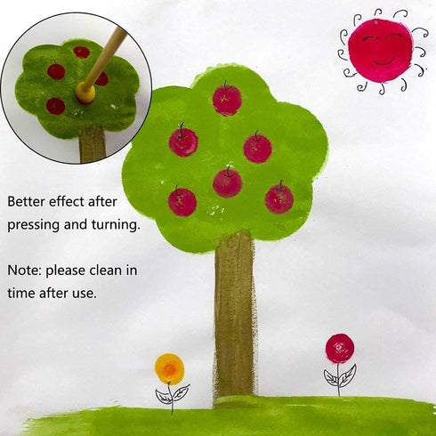 WAFJAMF 30 Pcs Assorted Size Round Sponges Brush Set 4 Sizes DIY Painting Tools- Yellow...