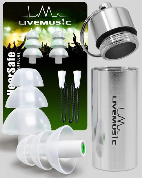 HearSafe Ear Plugs - High Fidelity Earplugs for Musician, Concert, Drummer, DJ & Clubbing - Reusable, Comfortable - Noise Protection, Cancelling (...