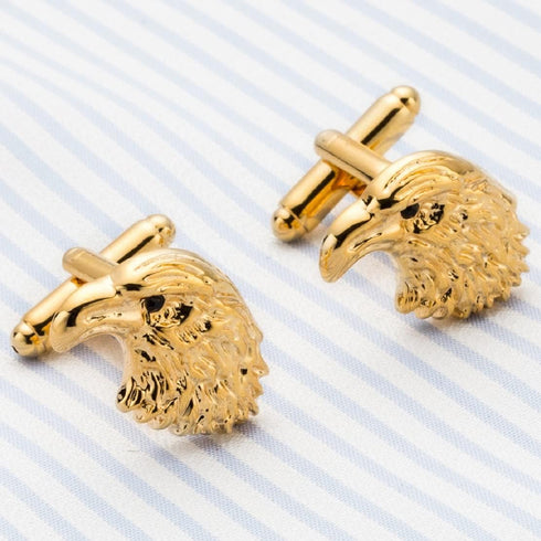 Eagle Cufflinks for Men, American Bald Eagle Head Cufflinks, Viking Eagle Cuff Links, Gold Eagle Shirt Tuxedo Cufflinks, Punk Animal Cufflinks Fre...