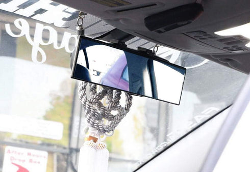 iJDMTOY Universal Fit JDM 300mm 12-Inch Wide Curve Clip On Rearview Mirror Compatible With Car SUV Van Truck, etc...
