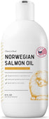 Norwegian Salmon Oil for Dogs - 8 oz of Fish Oil for Dogs Skin and Coat - Contains Omega 3 Fatty Acids - Made in The USA...