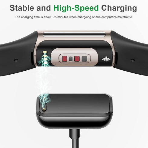 Meliya Charger Cable for Fitbit Charge 6/Charge 5/Luxe,Fast Charging with Reset Button Replacement USB Cord Accessories for Luxe/Charge 5/Charge 6...