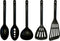 Fox Run Nylon Utensil Set, Ladle, Slotted Spoon, Spoon, Turner, and Spatula...