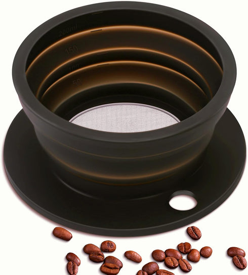 2-Packs Paperless Collapsible Pour Over Coffee Dripper, Travel Pour Over Coffee Maker Camping, Travel Pour Over Coffee Kit, Camping Pour Over Coff...