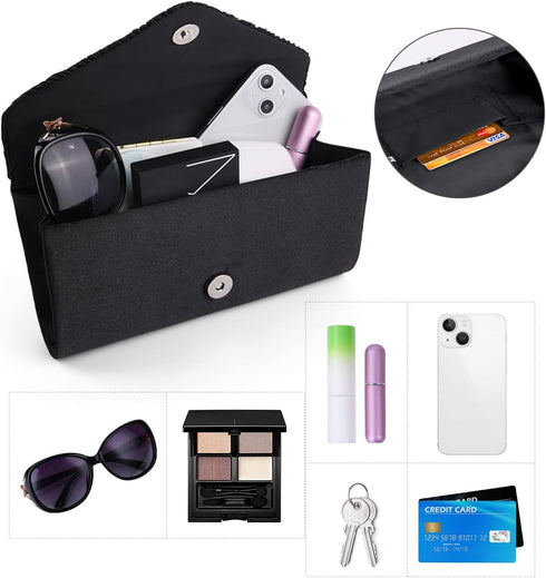 Evening Bag Clutch Purses for Women, Rhinestones Purse, Sparkling Envelope Evening Bag with Detachable Chain...