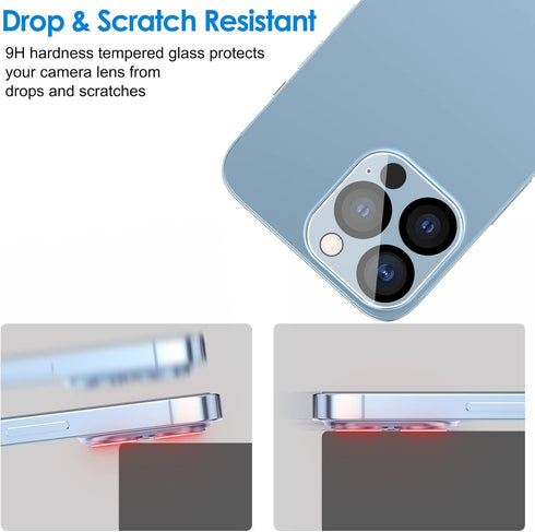 JETech Camera Lens Protector for iPhone 13 Pro Max 6.7-Inch and iPhone 13 Pro 6.1-Inch, 9H Tempered Glass, HD Clear, Anti-Scratch, Case Friendly, ...