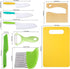 Leking 8 Pcs Wooden Kitchen Knife Set for Kids - Includes Safe Knives, Serrated Plastic Knives, Potato Slicers, Sandwich Cutter, Peeler and Cuttin...
