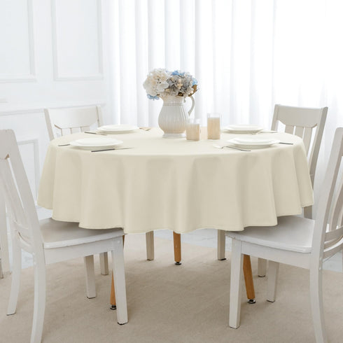 Romanstile Round Waterproof Tablecloth, Stain Resistant Washable Table Cloths Wrinkle Free Polyester Table Covers for Kitchen Dining Party Wedding...