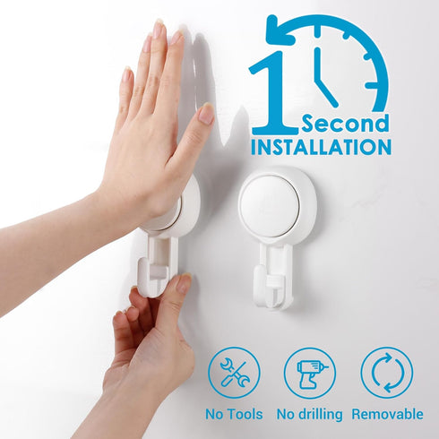 LUXEAR Suction Cup Hooks Reusable Suction Hooks for Shower Wall Vacuum Bathroom Suction Holder Removable Window Glass Door Suction Hanger for Bath...