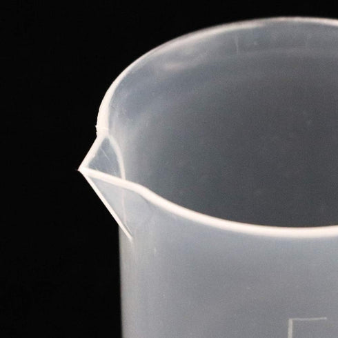 6 Pack 50ml Lab Plastic Graduated Beaker Transparent Measuring Beaker Cup Mixing Cup Liquid Container for Science Lab...