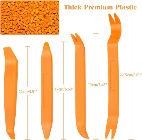 4Pcs Auto Door Clip Panel Trim Removal Tool Kits Thick Plastic Car Tools for Car Dash Radio Audio Installer Pry Tool with Paper Box...