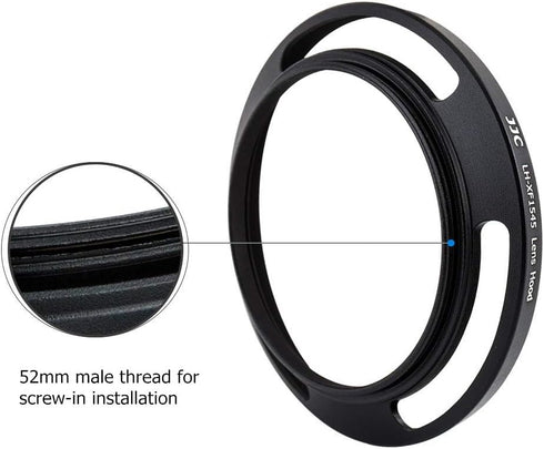 52mm Screw in Lens Hood Shade Cover for Fujifilm Fuji Fujinon XC 15-45mm F3.5-5.6 OIS PZ Lens on Camera X-T30 II X-T20 X-T10 X-T200 X-T100 X-A7 X-...