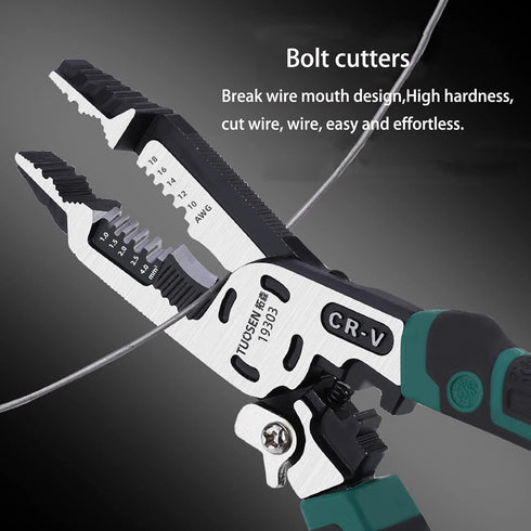 10-in-1 Wire Stripper Pliers, Cable cutters, C-RV Multifunctional Wire Cutter Stripping Tool for Electric Cable Stripping Cutting and Crimping...