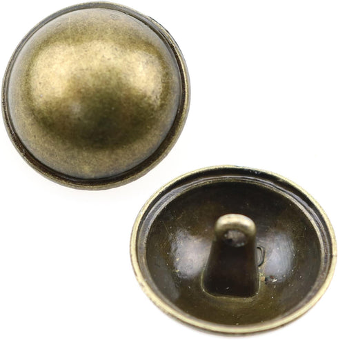 E-outstanding 10PCS Bronze Mushroom Domed Buttons 21mm Antique Brass Dome Buttons Round Sewing Buttons with Shank for Suits, Coats, Uniforms, Shir...