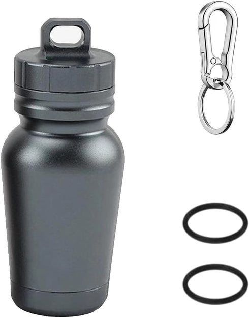 Pill Organizer Keychain Aluminum Travel Medicine Pill Box Portable Kyechian Pill Case Ourdoor Waterproof Pill Holder-Open on Both Sides...