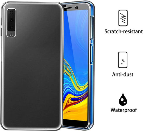 Case Compatible with Samsung Galaxy A7 (2018), Full Body Protection 360 Gel Phone Cover Clear Transparent Soft Silicone...