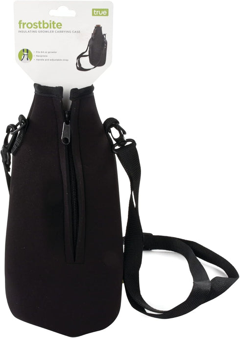Frostbite Beer Growler Sling Tote Bag Carrier - Insulated Growler Sleeve, Growler Cooler Bag, Fits 64 oz with Adjustable Strap, Black...